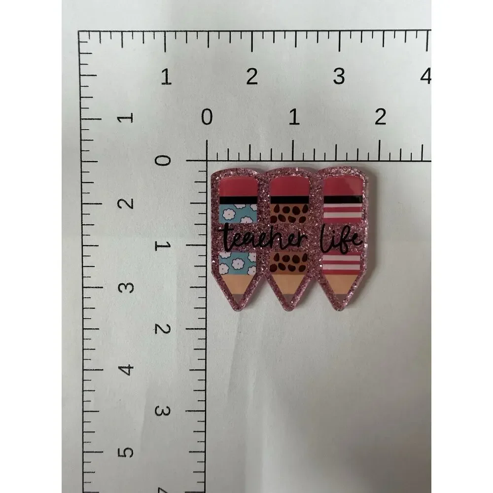 7 Pc Teacher Life Acrylic Flatbacks